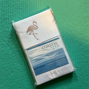 NIB Coastal Life Flamingo Pillowcase Pair